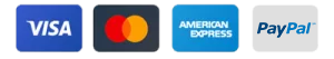 Visa, Mastercard, American Express, PayPal